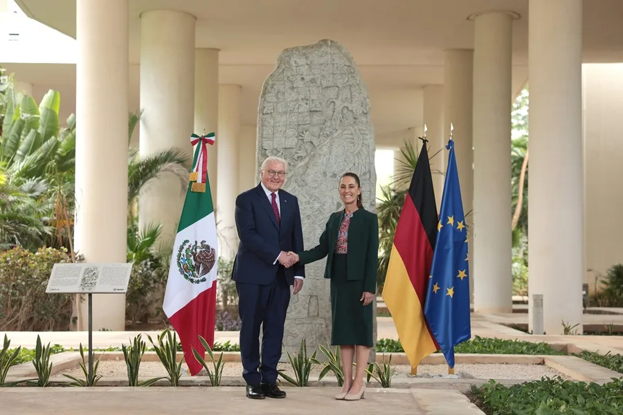 Sheinbaum recibe al presidente de Alemania en México para tratar sobre la inversión y el comercio