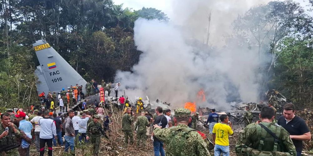 Aumenta a 68 la cifra de muertos en el accidente de avión militar en amazonía colombiana