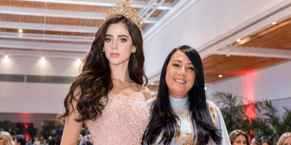 Giannina Azar deslumbra en Mónaco con su colección “María Antonieta” junto a Miss Universo