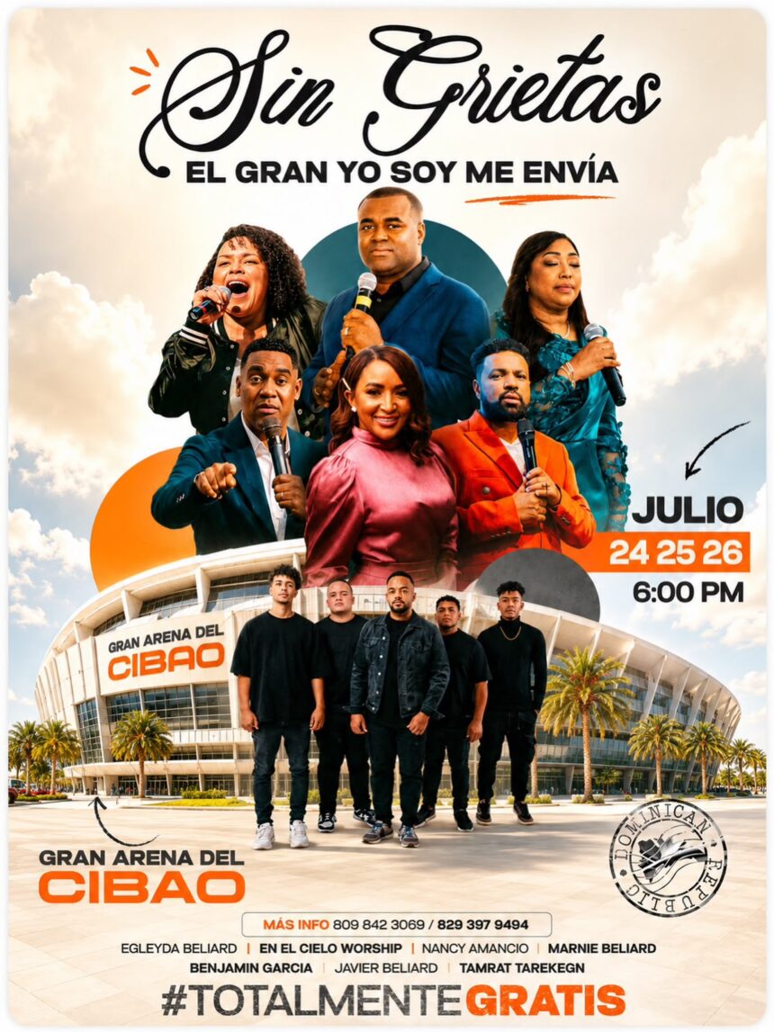 Congreso Internacional Sin Grietas 2026 reunirá a miles en la Gran Arena del Cibao bajo el lema «El Yo Soy me envía»